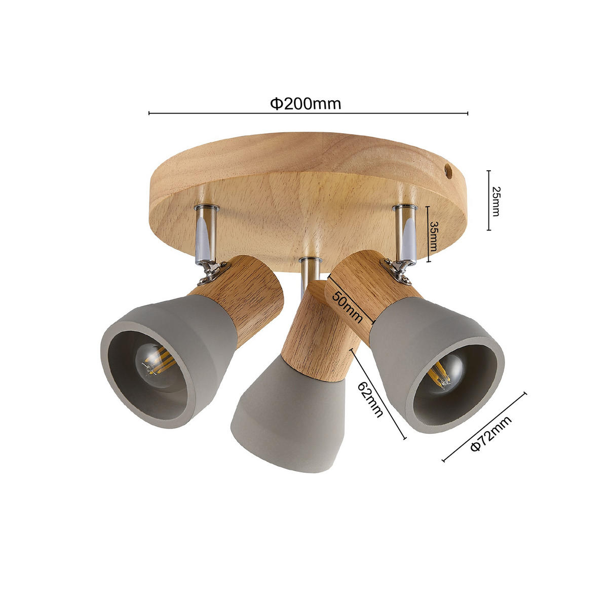 STRAHLER Alina 27/17 cm  - Eschefarben/Grau, Natur, Holz/Stein (27/17cm) - Novel