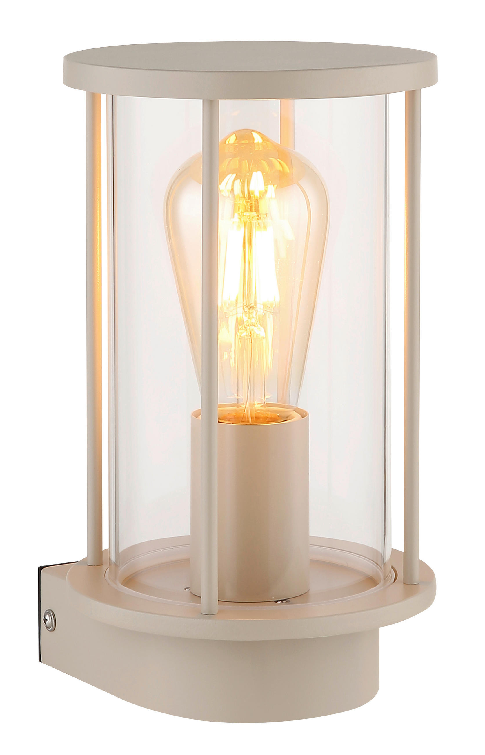 AUSSENLEUCHTE Gracey 14,3/15,2/25,2 cm  - Sandfarben/Klar, KONVENTIONELL, Glas/Metall (14,3/15,2/25,2cm) - Globo