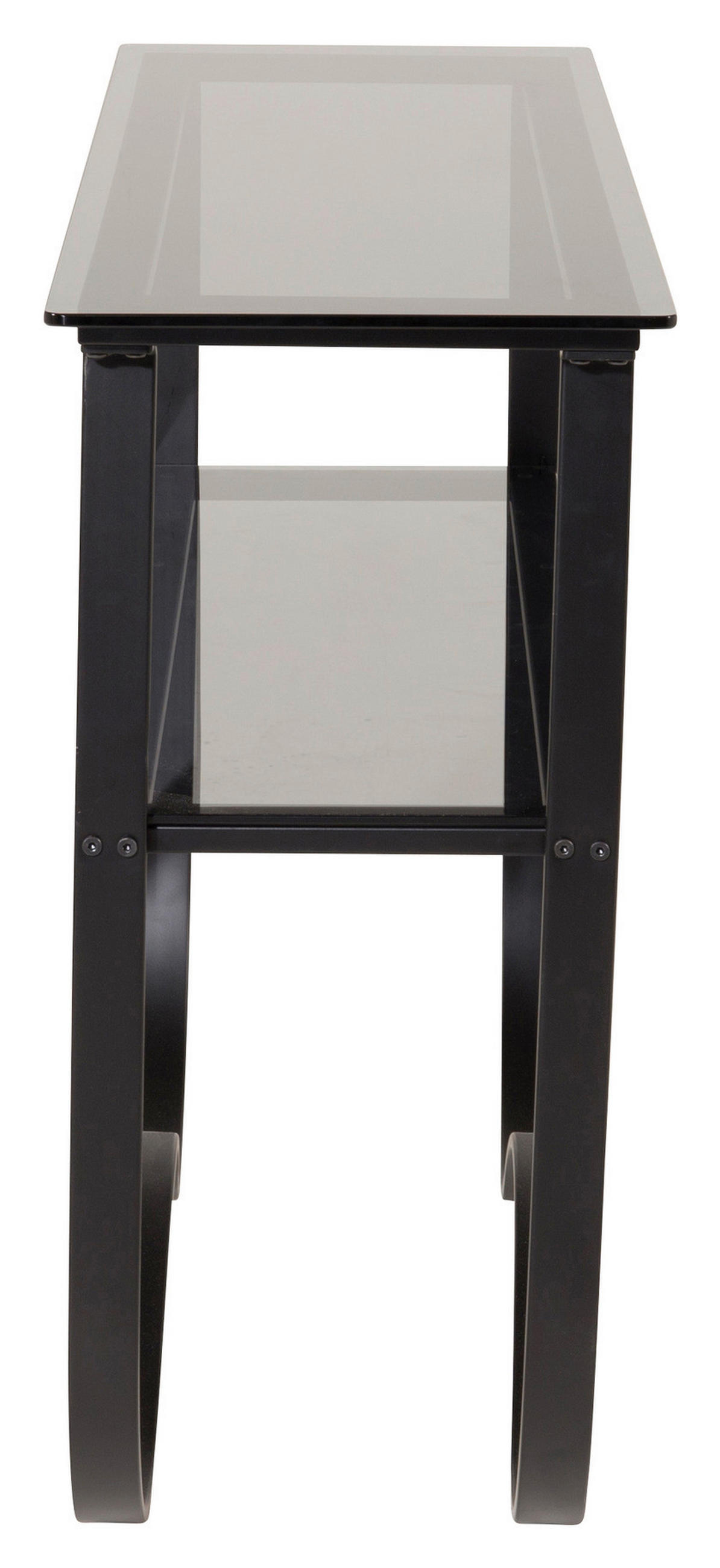 BEISTELLTISCH in Metall, Glas 117/33,5/76 cm  - Schwarz, Design, Glas/Metall (117/33,5/76cm) - Livetastic