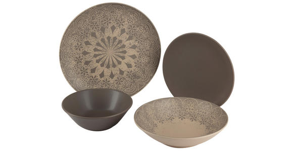 KOMBISERVICE 24-teilig  - Graubraun, LIFESTYLE, Keramik - Novel