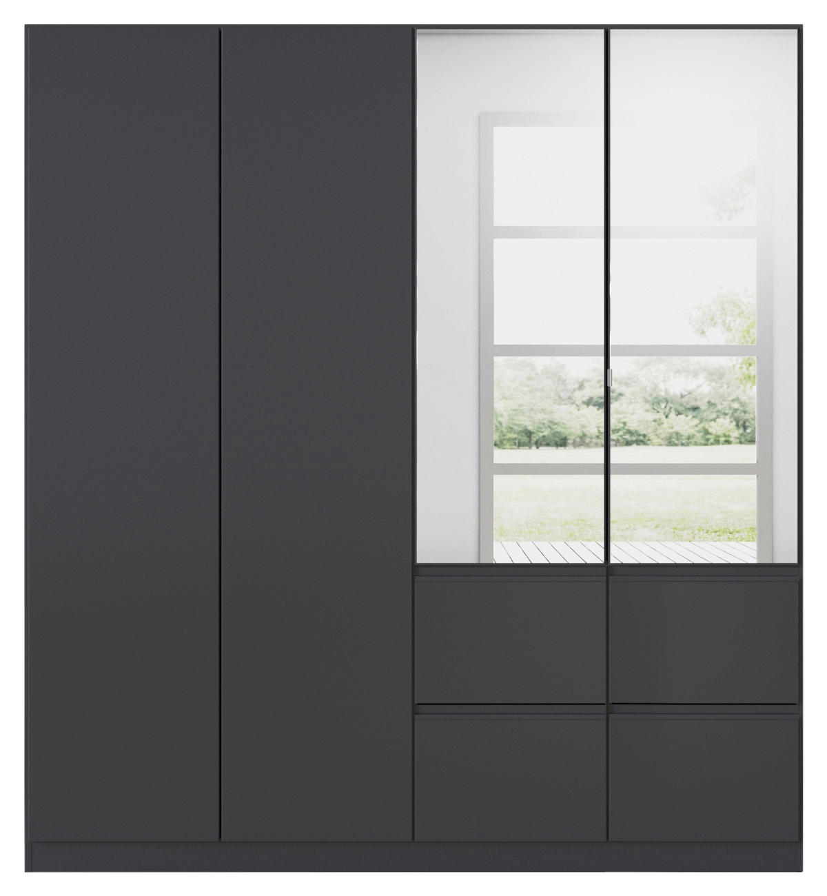 KLEIDERSCHRANK in Grau  - Silberfarben/Grau, Trend, Holzwerkstoff/Kunststoff (181/197/54cm) - Xora