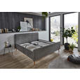 POLSTERBETT Grau 180/200 cm  - Buchefarben/Grau, KONVENTIONELL, Holz/Holzwerkstoff (180/200cm) - Carryhome