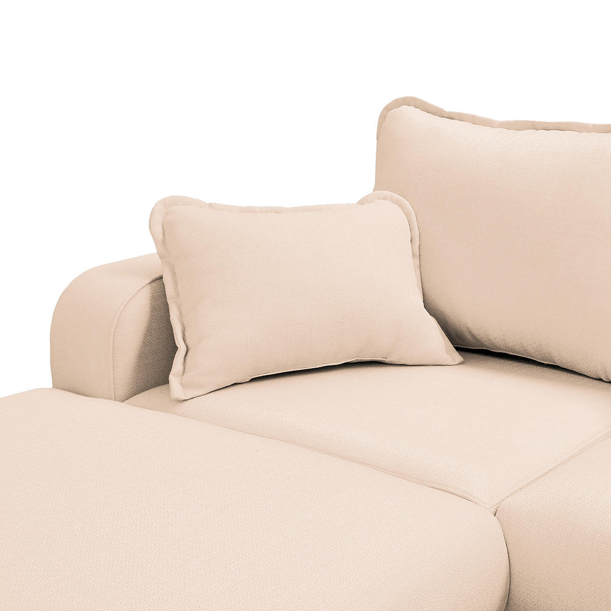 WOHNLANDSCHAFT Ecru  - Wengefarben/Ecru, Design, Holz/Textil (170/296/167cm) - Livetastic