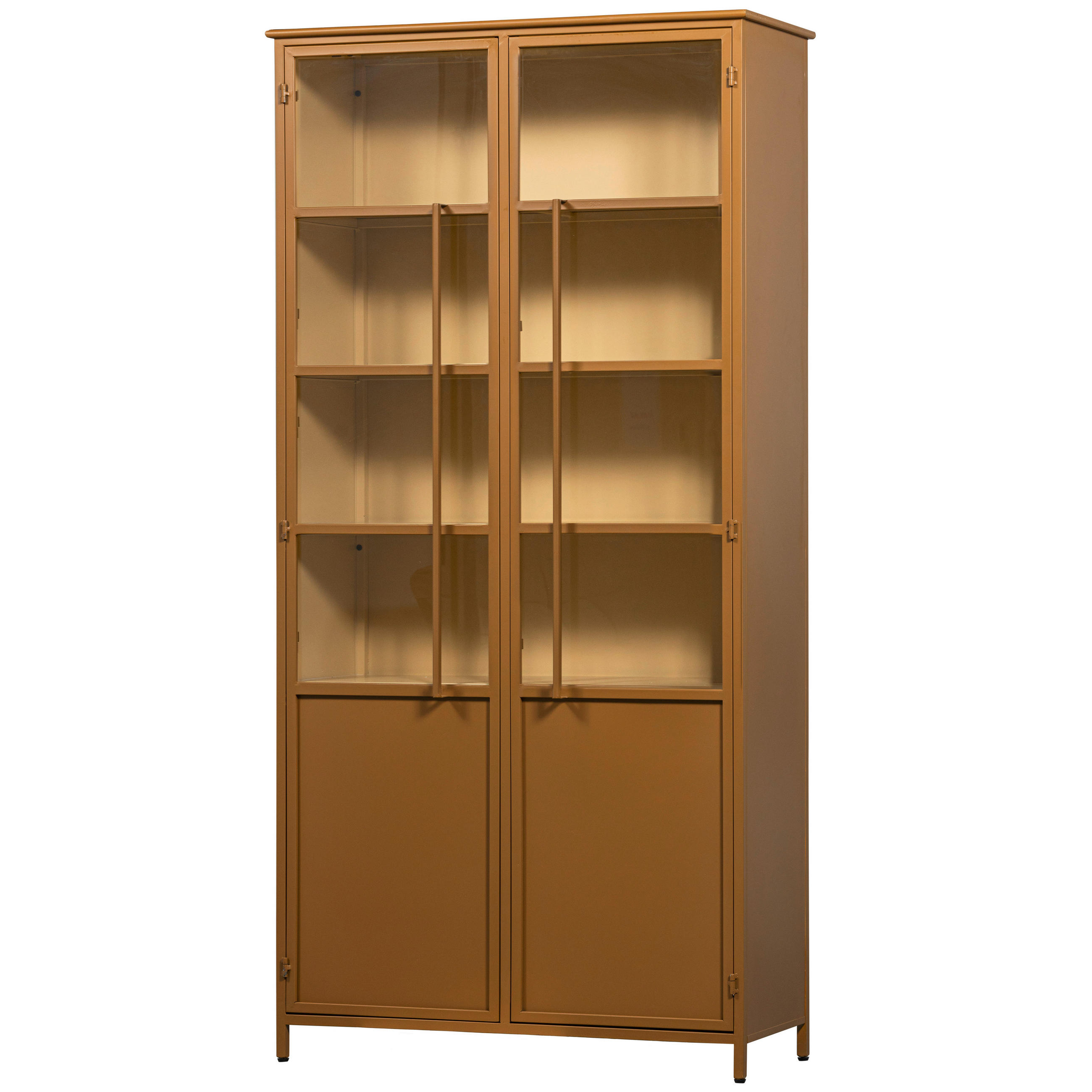 VITRINE in Honig  - Honig, Design, Glas/Metall (96/200/40cm) - Livetastic