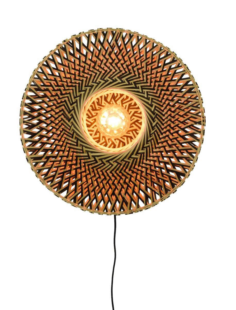 VÄGGLAMPA Bali 47/26 cm   - ljusbrun/svart, Design, metall/naturmaterial (47/26cm) - Good & Mojo