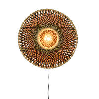 NÁSTĚNNÉ SVÍTIDLO, 47/26 cm  - černá/světle hnědá, Design, kov/přírodní materiály (47/26cm) - Good & Mojo