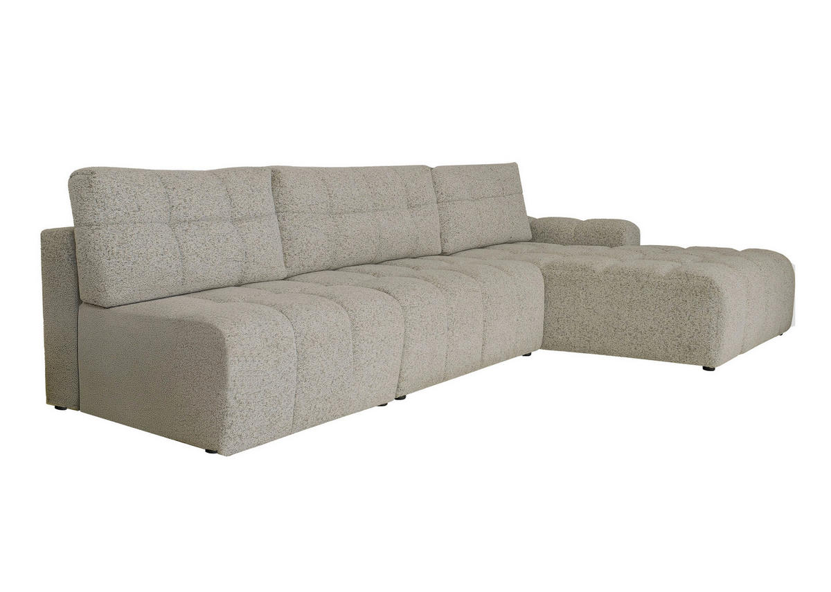 ECKSOFA Grau  - Schwarz/Grau, Design, Textil (338/184cm) - MID.YOU