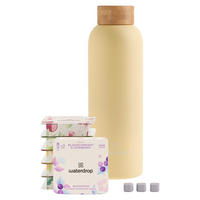 VATTENFLASKA 0,6 l  - gul, Trend, metall (600ml) - waterdrop