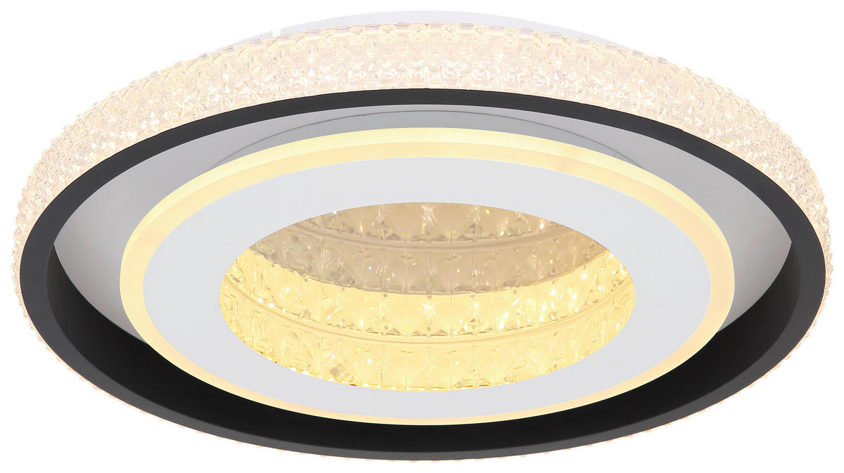 DECKENLEUCHTE 50/8 cm   - Klar/Opal, Basics, Kunststoff/Metall (50/8cm) - Globo
