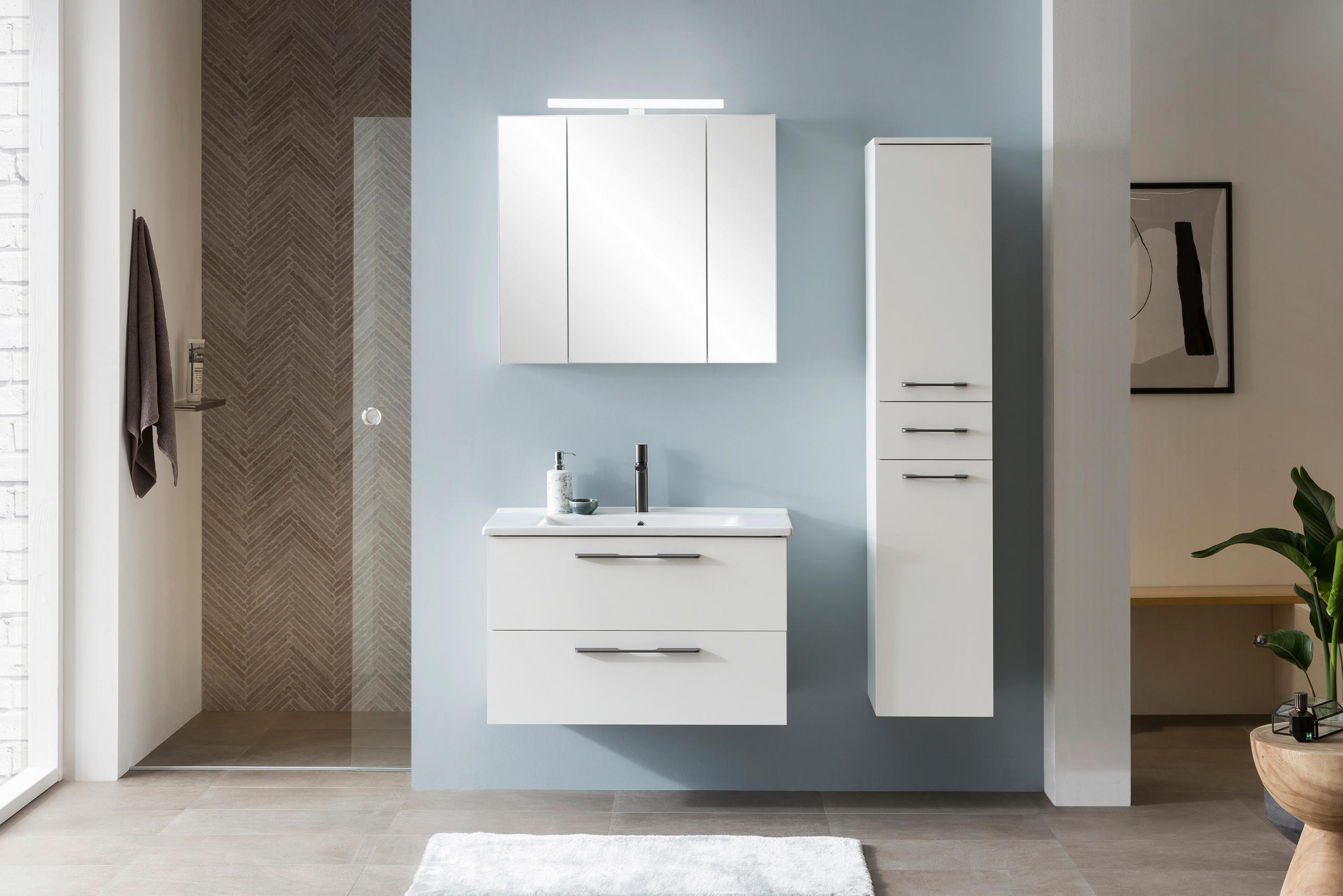 WASCHTISCHKOMBI 85 cm  - Anthrazit/Weiß, MODERN, Keramik/Holzwerkstoff (85cm) - Stylife
