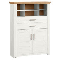 HIGHBOARD  in 104,4/142,6/42,2 cm  - Eiche Artisan/Weiß, Design, Holzwerkstoff/Metall (104,4/142,6/42,2cm) - SetOne by Musterring