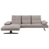 ECKSOFA Grau Mikrofaser  - Schwarz/Grau, Design, Textil/Metall (164/291cm) - Chilliano