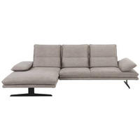 ECKSOFA in Mikrofaser Grau  - Schwarz/Grau, Design, Textil/Metall (164/291cm) - Chilliano