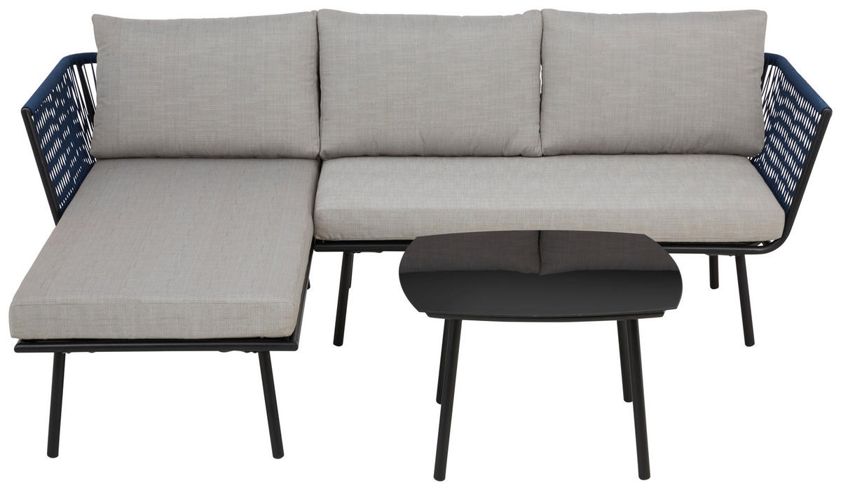 MOBILIER TERASĂ ȘI LOUNGE  150/218 cm   - gri deschis/albastru, Modern, metal/textil (150/218cm) - Ambia Garden