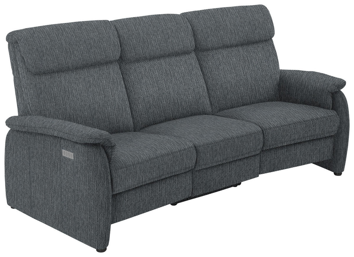 TRAPEZSOFA in Flachgewebe Anthrazit  - Anthrazit/Schwarz, Konventionell, Textil/Metall (219/107/97cm) - Pure Home Comfort
