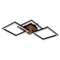 LED-DECKENLEUCHTE 30 W    66/31/7.5 cm  - Dunkelbraun/Opal, Design, Holz/Kunststoff (66/31/7.5cm) - Globo