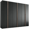 DREHTÜRENSCHRANK  in Graphitfarben, Eichefarben  - Eichefarben/Graphitfarben, Design, Holzwerkstoff (300/236/58cm) - Novel