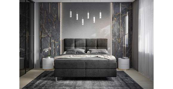 BOXBETT 180/200 cm  in Anthrazit  - Chromfarben/Anthrazit, Design, Holz/Holzwerkstoff (180/200cm) - Esposa