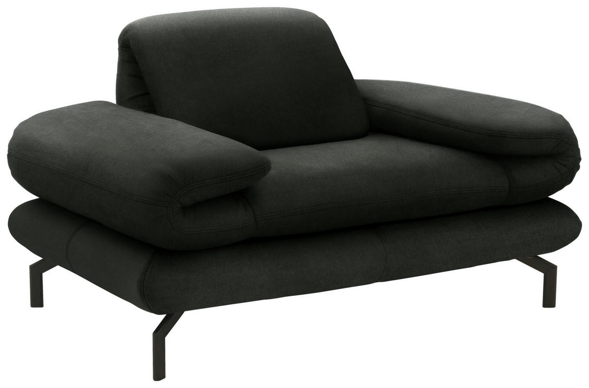 SESSEL Webstoff Dunkelgrün    - Dunkelgrün/Schwarz, Design, Textil/Metall (139 (197)/83 (110)/98cm) - LOOKS by W.Joop