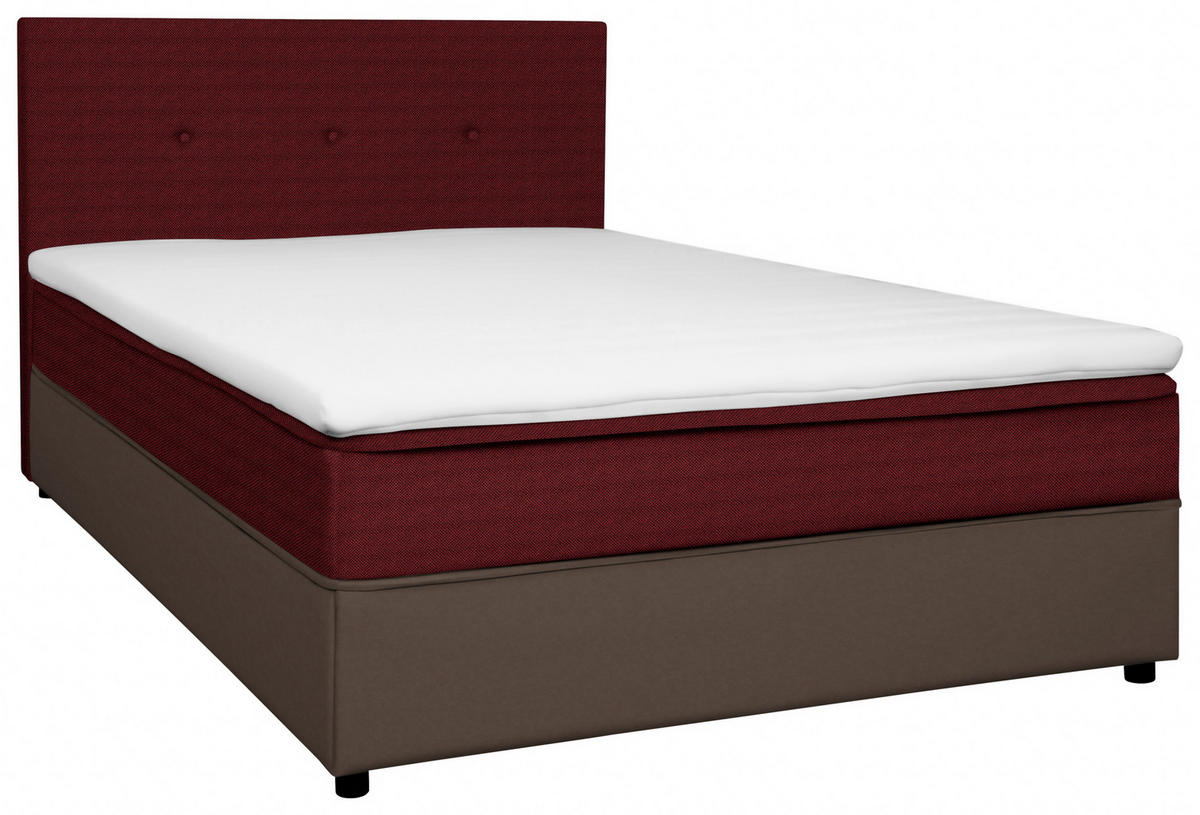BOXBETT 140/200 cm  in Grau, Rot  - Rot/Schwarz, KONVENTIONELL, Holz/Textil (140/200cm) - Carryhome