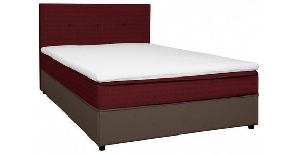 BOXBETT 120/200 cm in Grau, Rot - Rot/Schwarz, KONVENTIONELL, Holz/Textil (120/200cm) - Carryhome