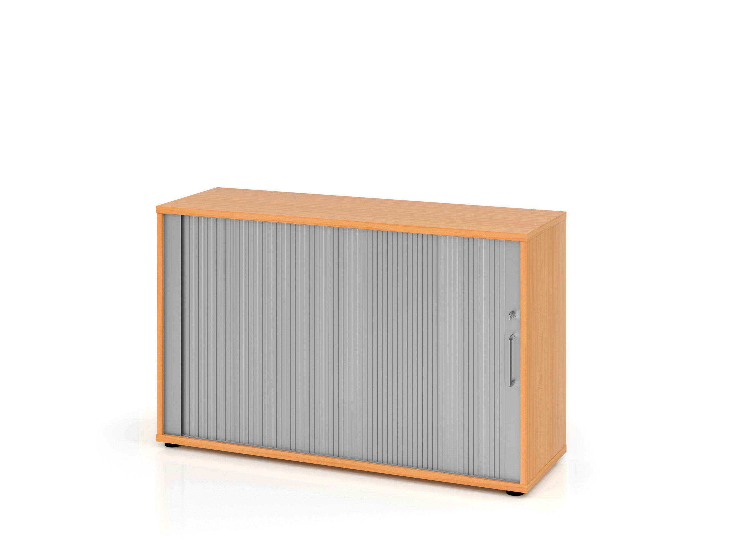 ROLLOSCHRANK Silberfarben, Buchefarben  - Silberfarben/Buchefarben, KONVENTIONELL, Holz/Holzwerkstoff (120/74,8/40cm) - Venda