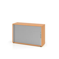 ROLLOSCHRANK Silberfarben, Buchefarben  - Silberfarben/Buchefarben, KONVENTIONELL, Holz/Holzwerkstoff (120/74,8/40cm) - Venda