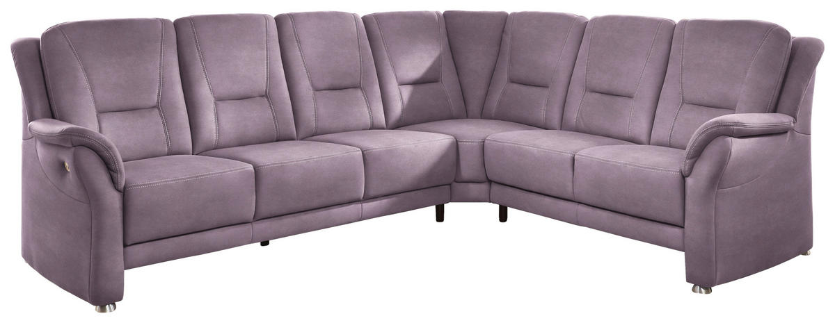 ECKSOFA in Mikrofaser Lila, Flieder  275/223 cm  - Beige/Lila, KONVENTIONELL, Textil/Metall (275/223cm) - Beldomo Comfort
