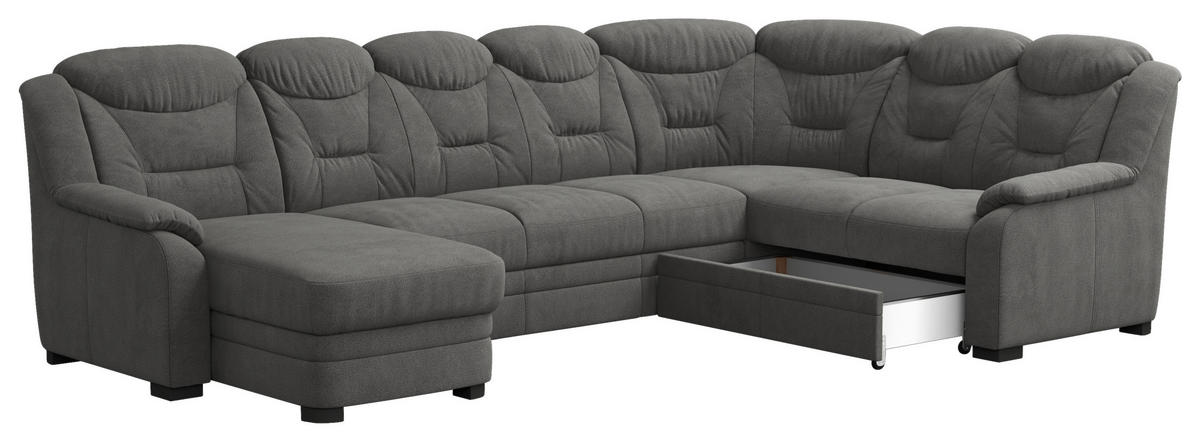 WOHNLANDSCHAFT in Chenille Anthrazit  - Anthrazit/Schwarz, Basics, Kunststoff/Textil (162/330/211cm) - MID.YOU