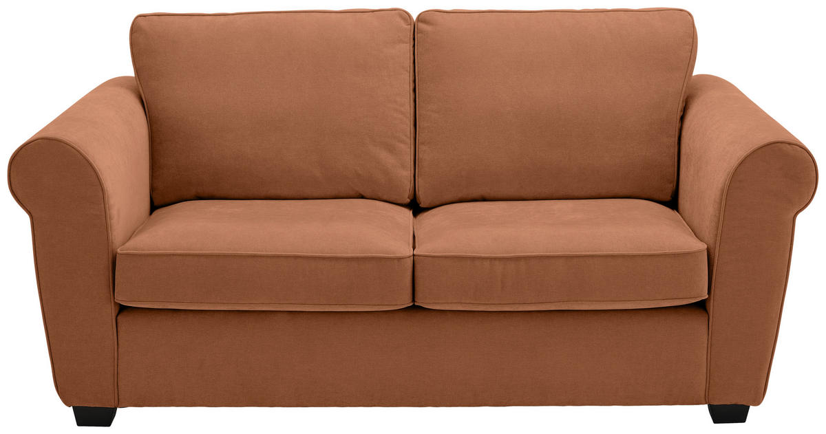 2,5-SITZER Chenille Rostfarben  - Rostfarben/Schwarz, KONVENTIONELL, Kunststoff/Textil (196/88/86cm) - Carryhome