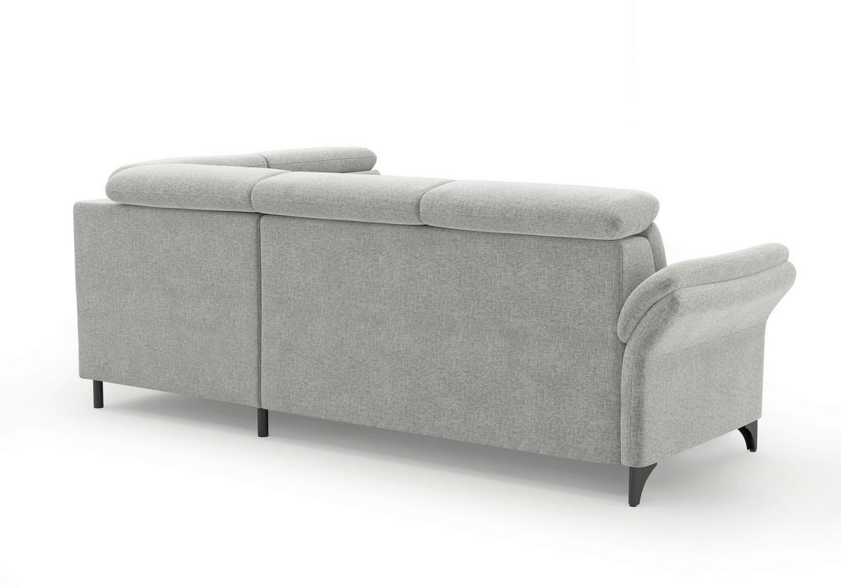 ECKSOFA Flachgewebe Hellgrau  - Hellgrau/Schwarz, Konventionell, Textil/Metall (247/193cm) - Sit & More