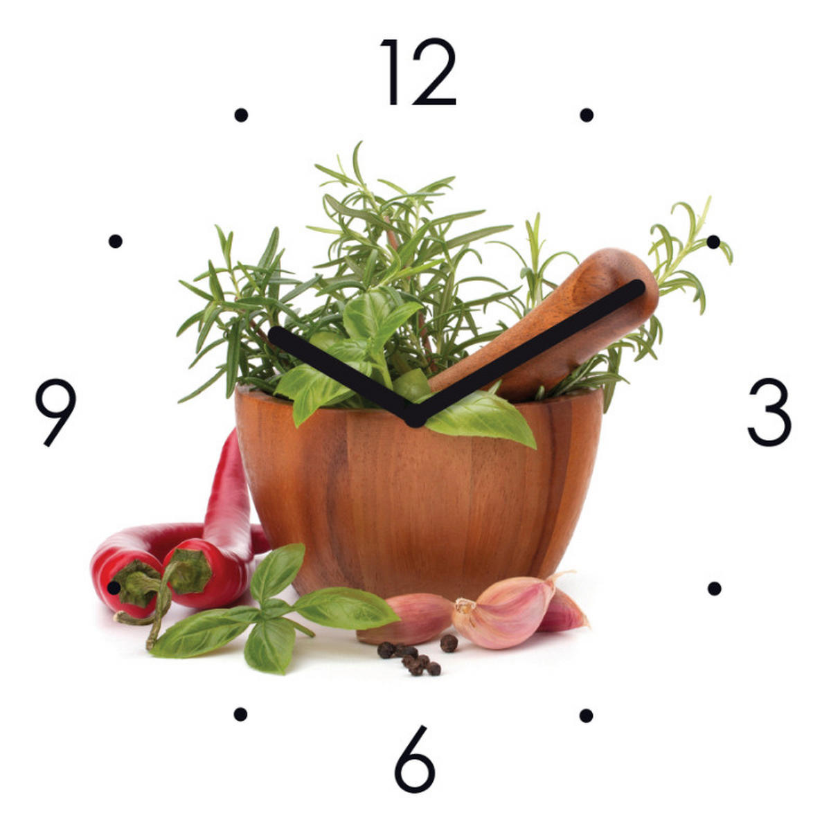 WANDUHR Multicolor  - Multicolor, Basics, Glas (30/30cm) - Euroart