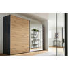 SCHWEBETÜRENSCHRANK in Grau, Eiche Artisan  - Eiche Artisan/Grau, Basics, Glas/Holzwerkstoff (271/210/62cm) - Xora