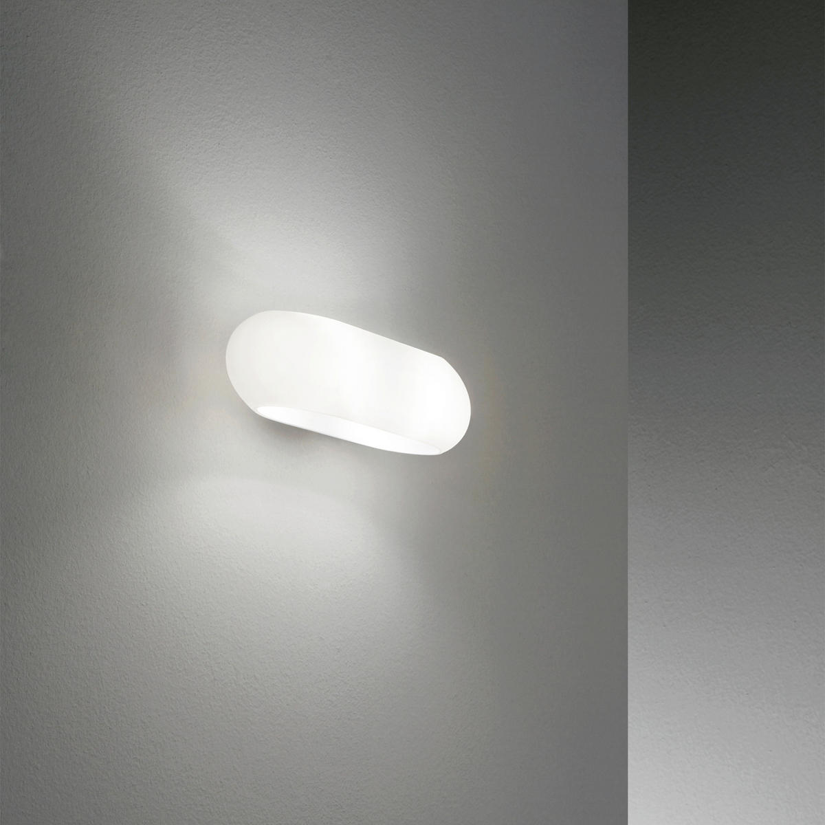 LED-WANDLEUCHTE Moris 28/6,5/10 cm   - Chromfarben/Weiß, Design, Glas (28/6,5/10cm) - Ideal Lux
