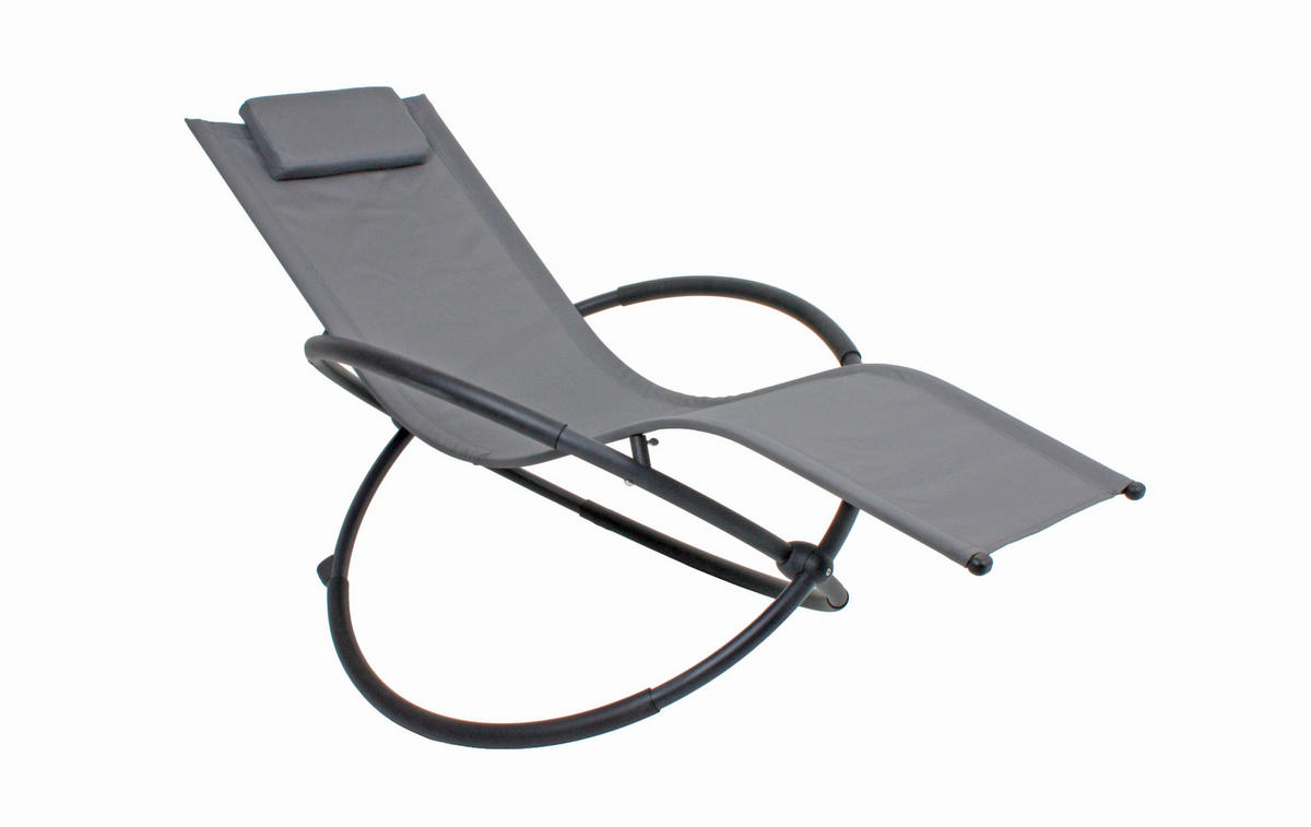 SCHAUKELLIEGE  - Dunkelgrau/Schwarz, Basics, Kunststoff/Metall (162/78/66-105cm) - Gardenson