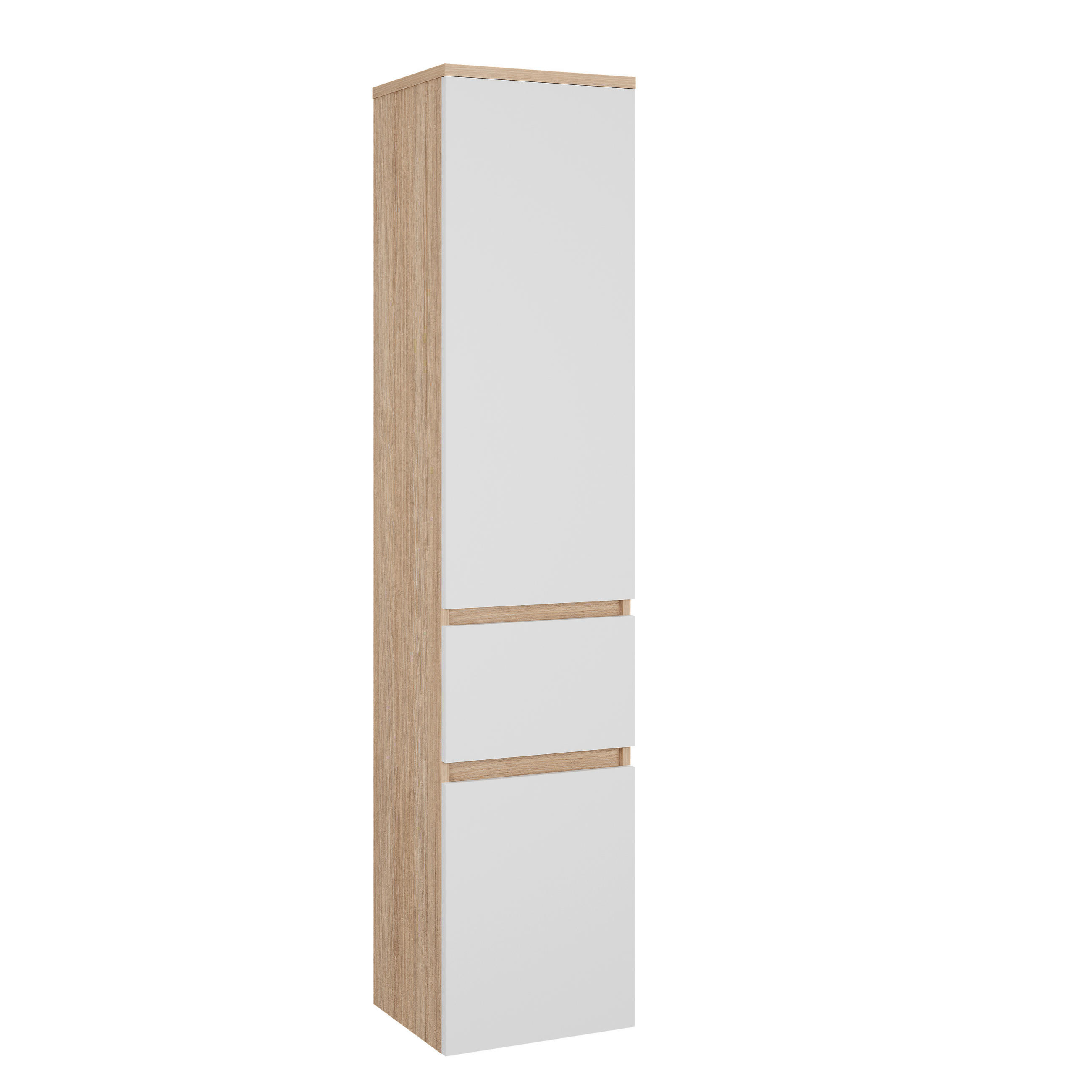 VISOKA OMARA 40/182/35 cm  - bela/visoki sijaj, Basics, leseni material (40/182/35cm) - Ti'me