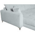 ECKSOFA Hellgrau Chenille  - Chromfarben/Hellgrau, KONVENTIONELL, Textil/Metall (227/329cm) - Carryhome