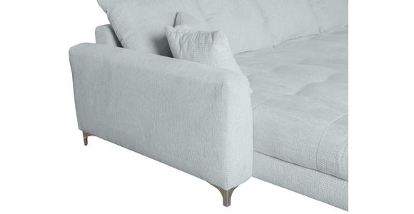 ECKSOFA Hellgrau Chenille  - Chromfarben/Hellgrau, KONVENTIONELL, Textil/Metall (227/329cm) - Carryhome