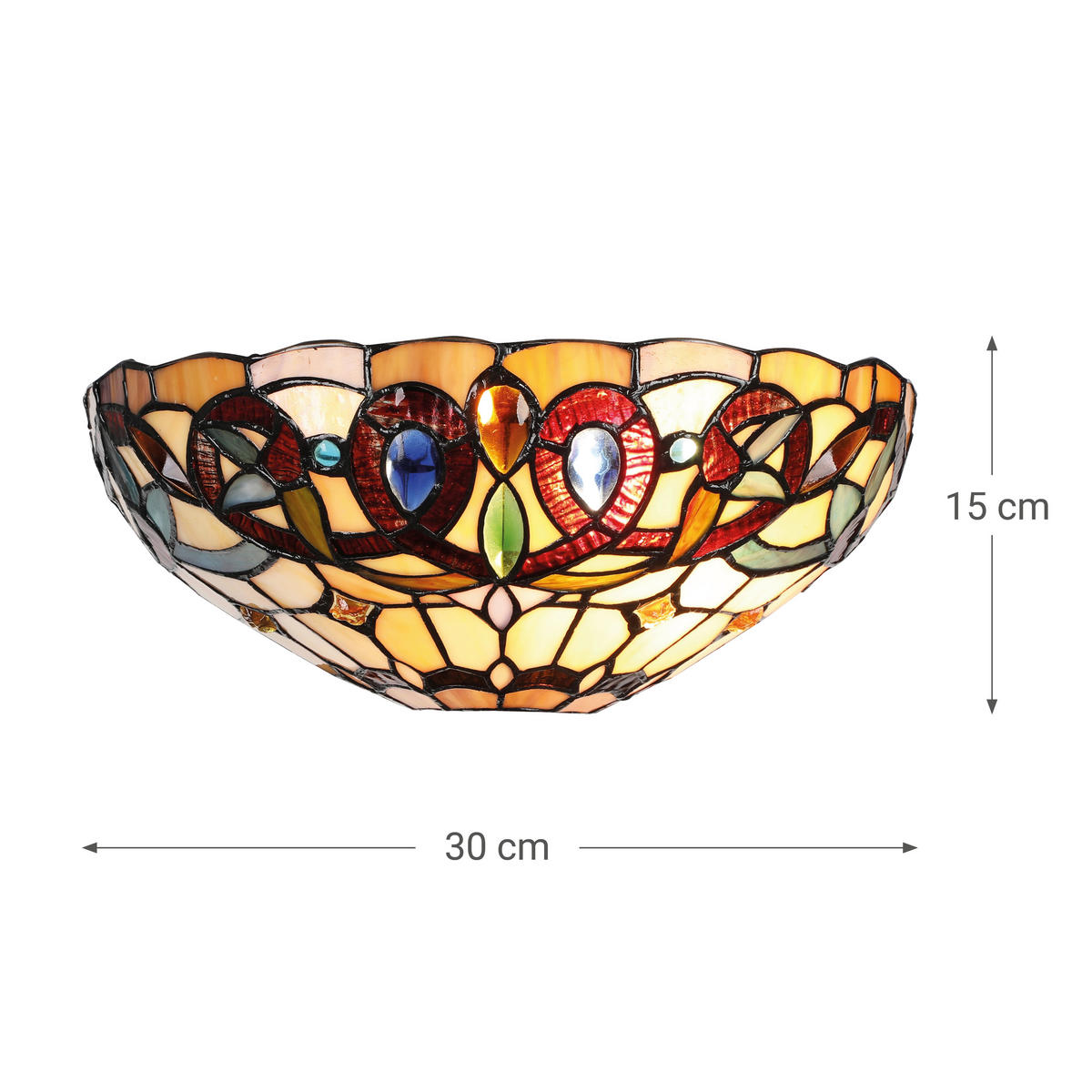 FALILÁMPA - többszínű, Basics, Üveg (15/15/30cm)