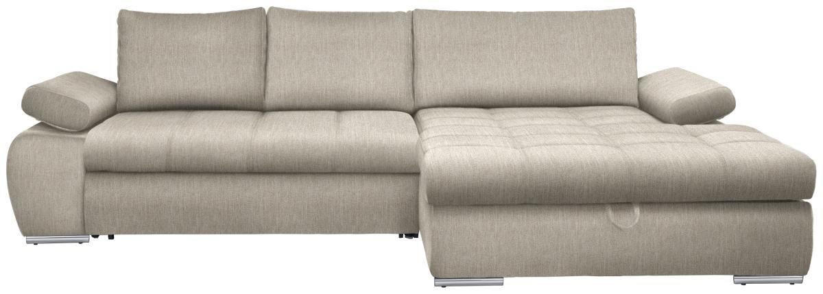 Colțar Extensibil, textil, bej - bej/culoare crom, Design, textil - Carryhome