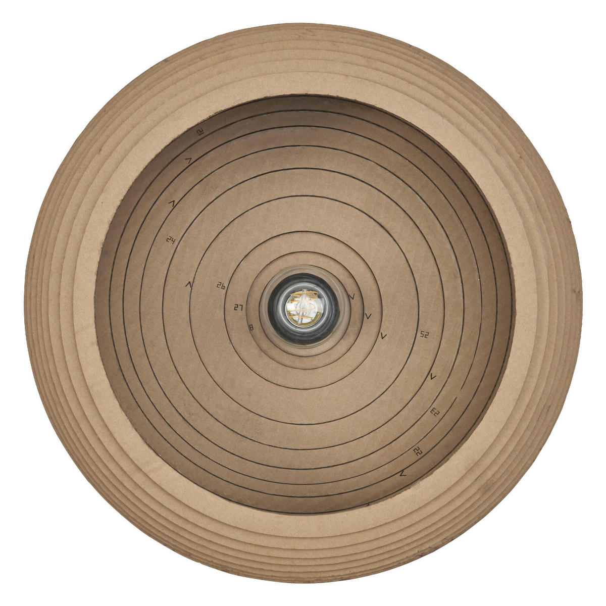 DECKENLEUCHTE  40/20,5 cm    - Braun, Natur, Karton/Metall (40/20,5cm) - Osram