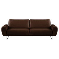 TROSJED koža  tamno smeđa    - tamno smeđa/boje kroma, Design, koža/metal (207/85/92cm) - Livetastic