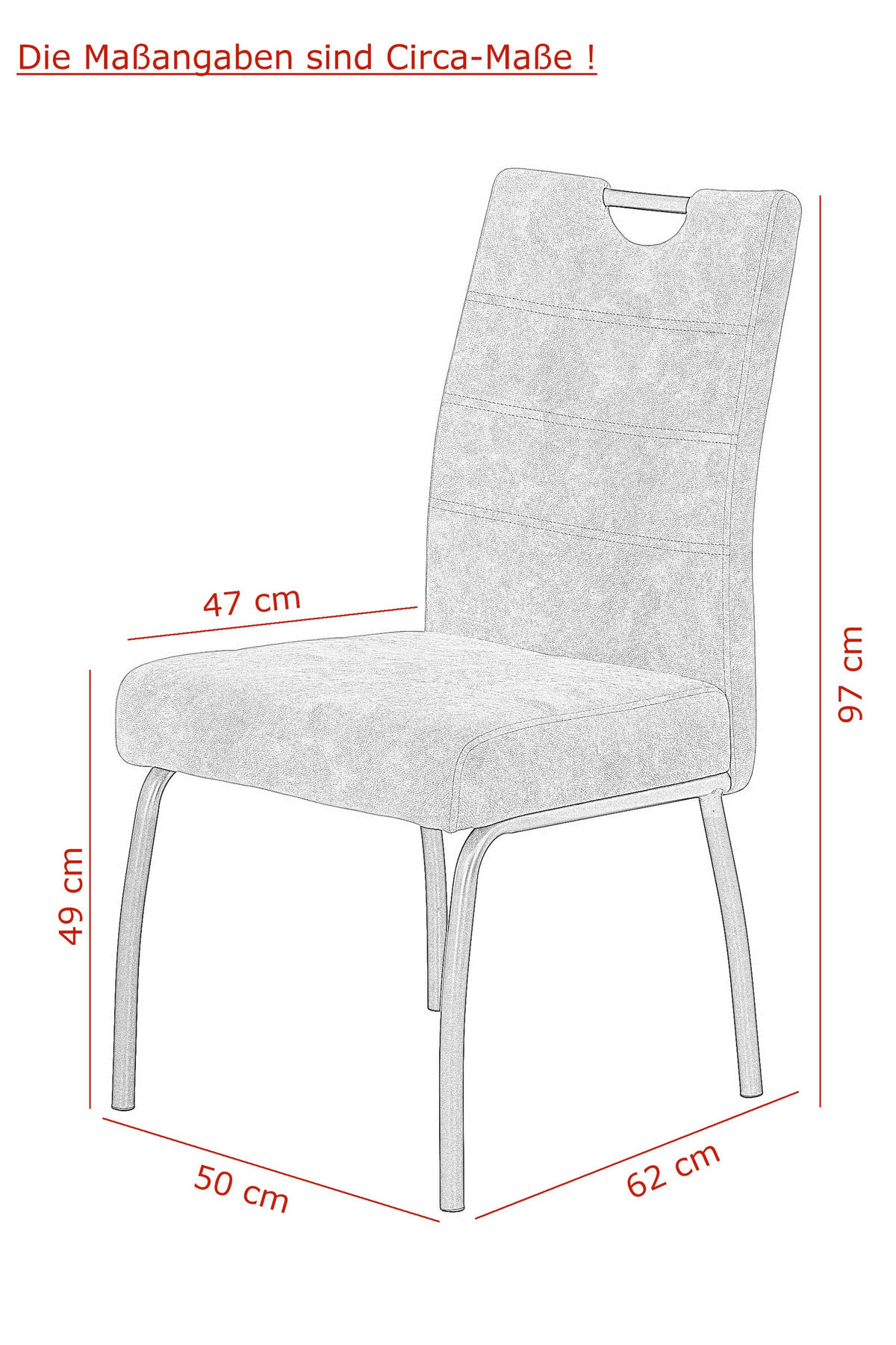 STUHL-SET 2 Stück  in Stahl Samt, Mikrofaser  - Anthrazit/Grau, MODERN, Textil/Metall (50/97/62cm) - MID.YOU