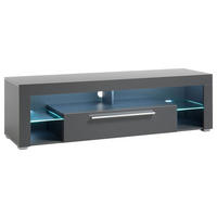 TV-ELEMENT - Alufarben/Grau, Design, Glas/Holzwerkstoff (153/44/44cm) - Carryhome