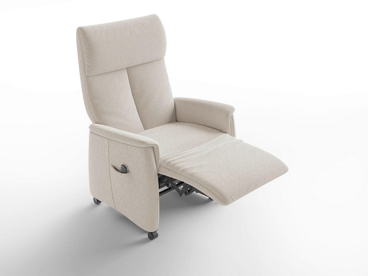 RELAXAČNÍ KŘESLO, textil, krémová - černá/krémová, Basics, textil/plast (76/114/84cm) - Sit & More