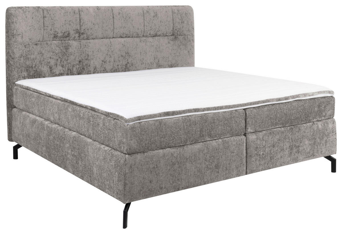 BOXSPRINGBETT 160/200 cm  in Grau  - Schwarz/Grau, Design, Textil/Metall (160/200cm) - Esposa