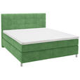 BOXSPRINGBETT 180/200 cm  in Grün  - Chromfarben/Grün, KONVENTIONELL, Kunststoff/Textil (180/200cm) - Voleo