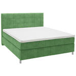 BOXSPRINGBETT 180/200 cm  in Grün  - Chromfarben/Grün, KONVENTIONELL, Kunststoff/Textil (180/200cm) - Voleo