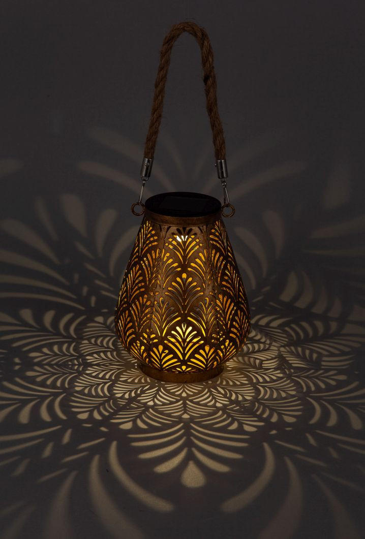 SOLARLEUCHTE - Goldfarben, Design, Kunststoff/Textil (12,5/16cm) - Ambia Garden