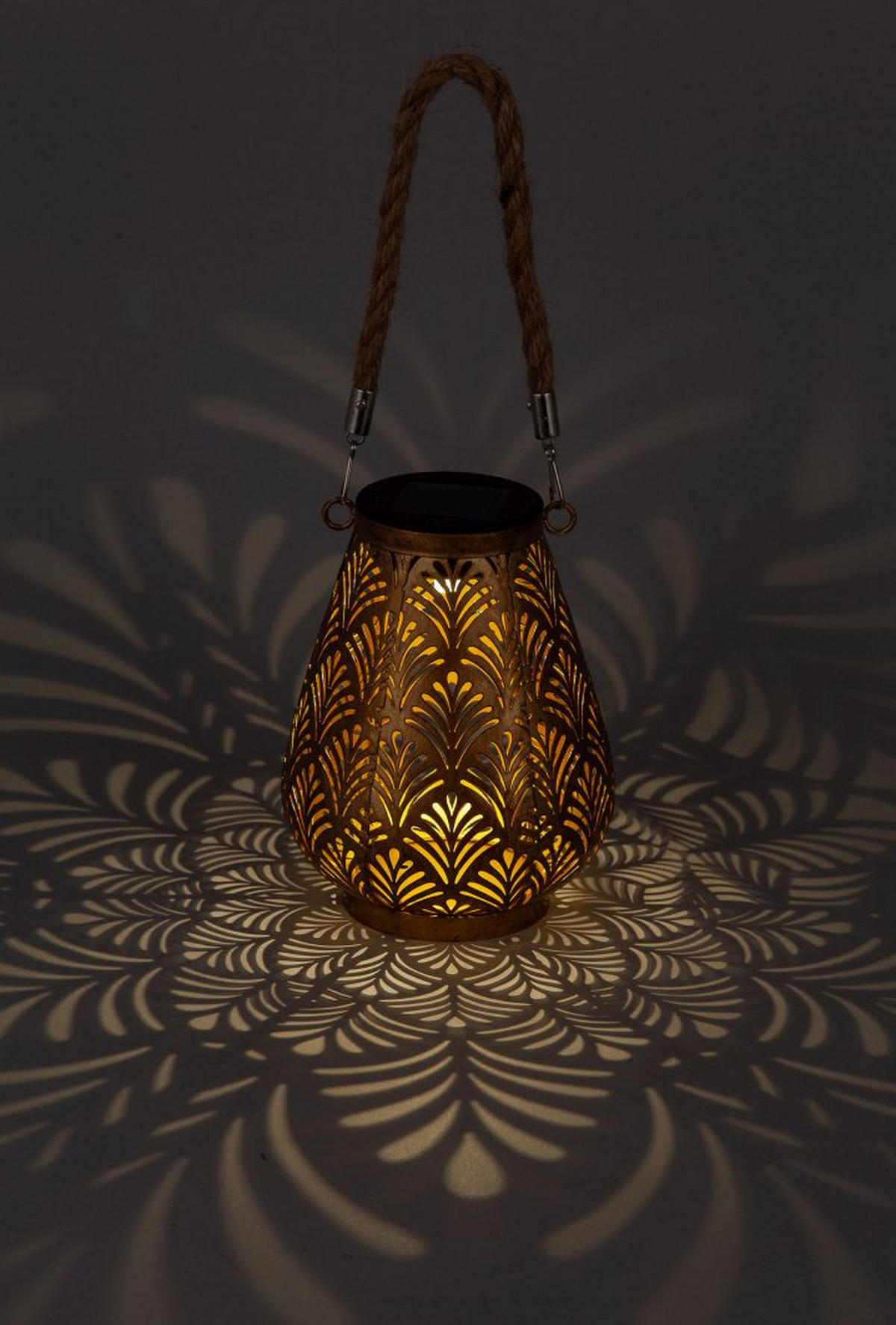 SOLARLEUCHTE - Goldfarben, Design, Kunststoff/Textil (12,5/16cm) - Ambia Garden